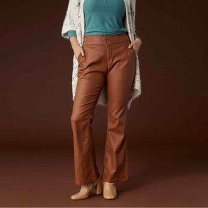 Coco + Carmen Zoey Zip Faux STRETCH Flare - Cognac NWT‎